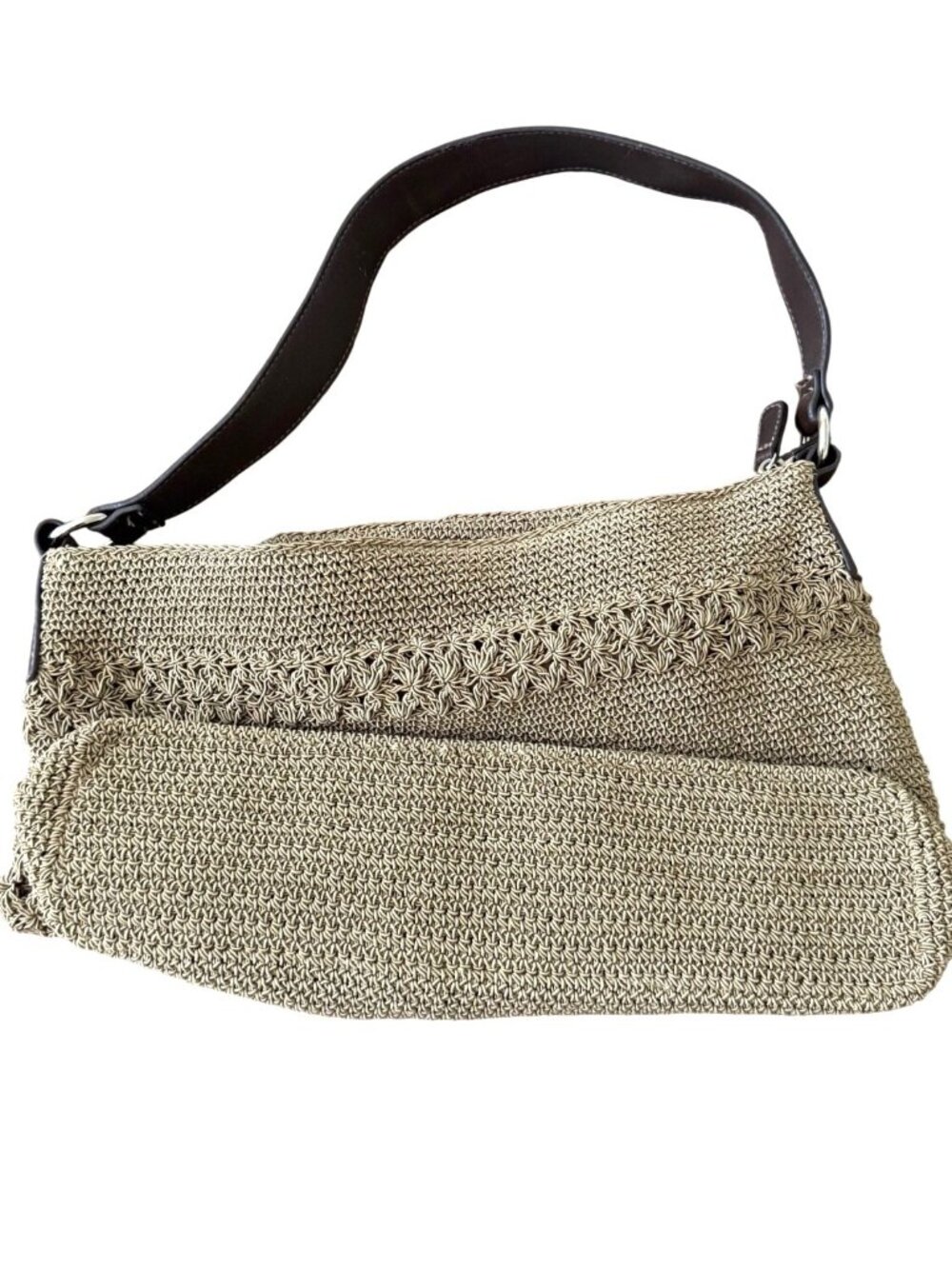 Vintage Boho Crochet Shoulder Bag & Matching Change Pouch Beach Vibe - Picture 8 of 9